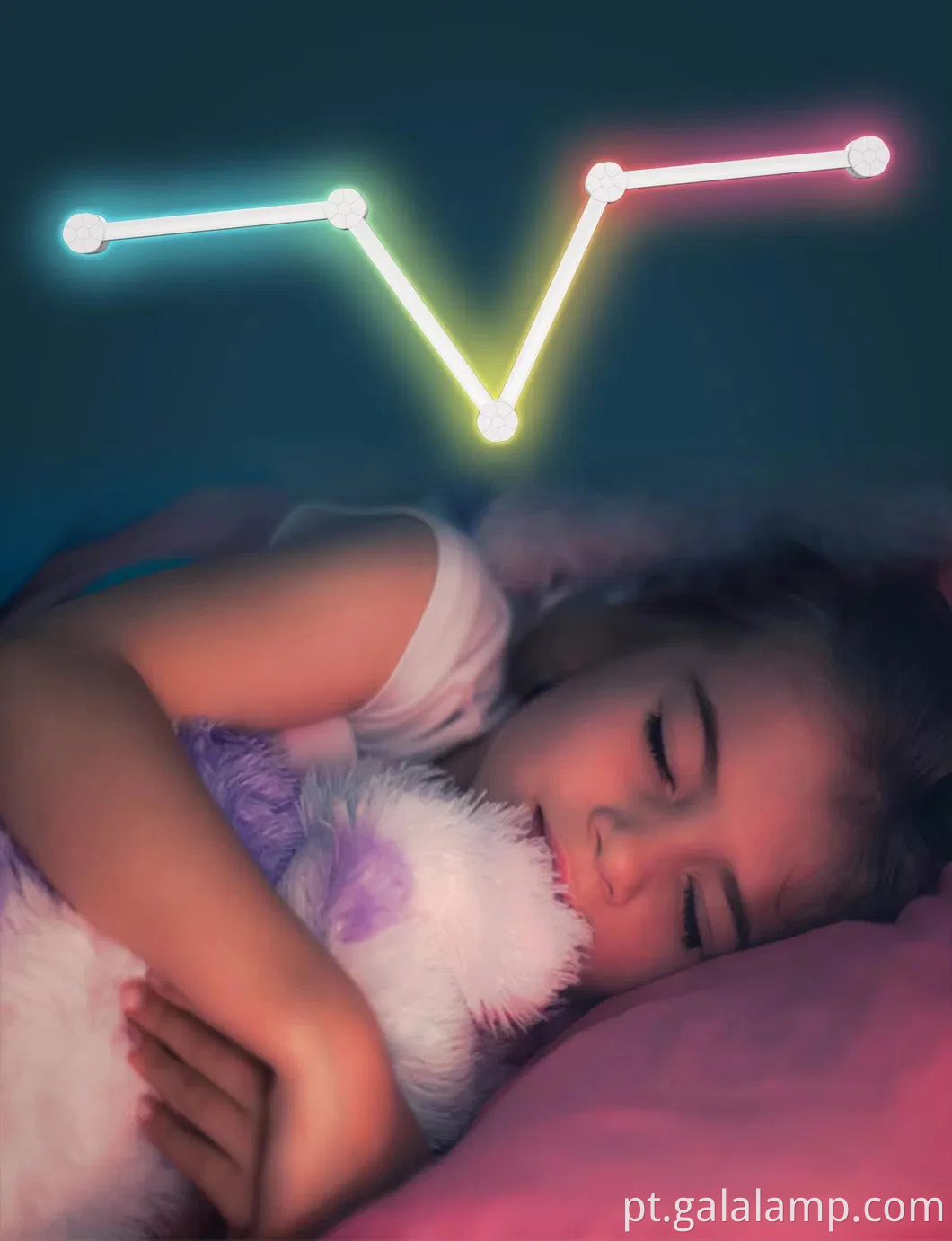 Lâmpada de parede segmentada RGB inteligente para jogos e decoração de casa